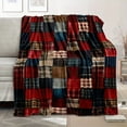 thumbnail image 3 of Comfortable Retro Buffalo Plaid Flannel Blanket - Soft and Warm, Suitable for Sofa, Bed, Office, and Travel - Ideal Christmas or Birthday Gift, 3 of 6