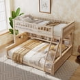thumbnail image 5 of Twin XL over Queen Bunk Bed with Integrated Shelving, Color-Changing Lights & Pegboard for Bedroom,Beige, 5 of 26