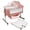 Ash Gray, variant on Dapmiu 4-in-1 Convertible Baby Crib, Bedside Sleeper with Changing Table, 6-Level Height Adjustable, Rocking Crib, Silent Wheels, Storage Basket, Mosquito Net, for Newborn to 24 Months,pink