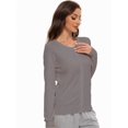 thumbnail image 6 of Women's Crew Neck Button Down Long Sleeve Cardigan Sweater, 6 of 6