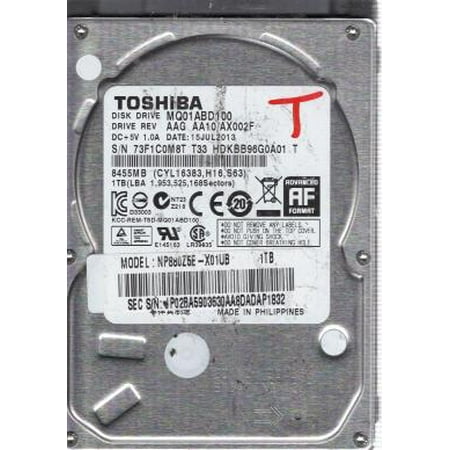 MQ01ABD100, AA10/AX002F, HDKBB96G0A01 T, Toshiba 1TB SATA 2.5 Hard Drive