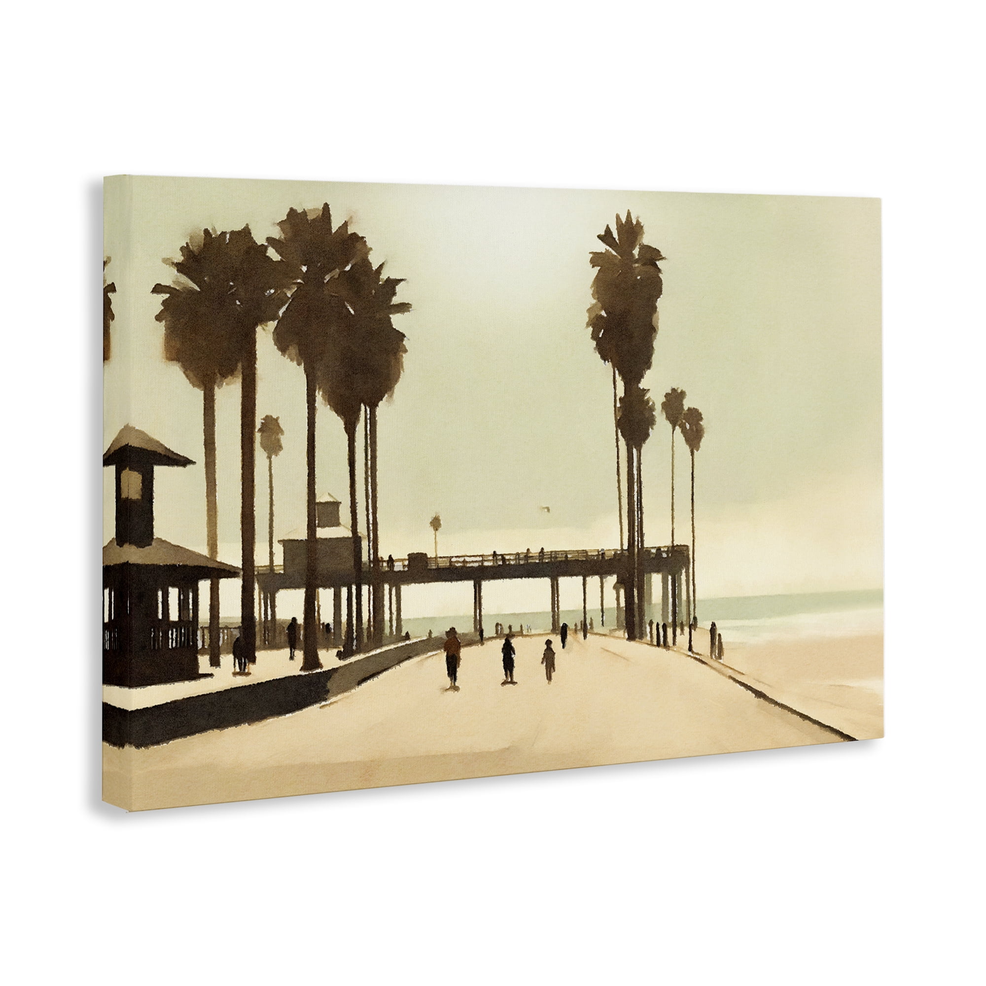 Stupell Industries Tropical Beach Walkway Landscape & Nature Painting Wrapped Canvas Art Print Wall Art, 45 x 30