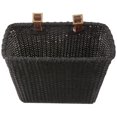 thumbnail image 3 of Cesta Toto Rectangular Tejida Con Bastón De Bicicleta Retrospec Con Correas De Cuero Auténticas Y Hebillas De Latón, 14 Pulgadas De Largo X 8,5 Pulgadas De Ancho X 9 Pulgadas De Alto, Color Negro, 3 of 5