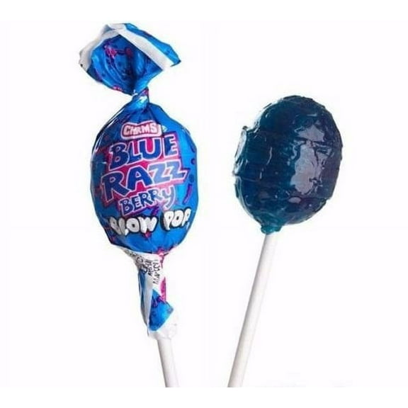 15 PIECE BLUE RAZZ BERRY RASPBERRY CHARMS BLOW POPS