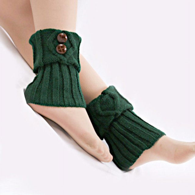 Calcetines con botones para mujer, de punto, para cubrir las piernas, de lana, para botas, sueltos, cortos, para pies, cálidos, para zapatos, calentadores de pies