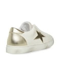 thumbnail image 2 of Steve Madden Rezume White/Gold Lace-Up Round Closed Toe Fashion Sneakers (White/Gold Star, 10), 2 of 6