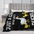 thumbnail image 5 of Duck Blanket Cute Duck Plush Throw Blanket Super Soft Cozy Warm Fleece Just A Girl Who Loves Duck Bedding Blanket Gifts for Kids Girls Boys Women 60"X80", 5 of 6