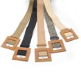 thumbnail image 3 of Wanyng Women Belts for Dresses Elastic Straw Rattan Waist Band with Wood Buckle Wedding Belt for Bride Women Belt Watches, 3 of 7