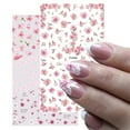 LLYZH Flower Nail Stickers Nail Sticker Peach Red Dry Flower 3D Back