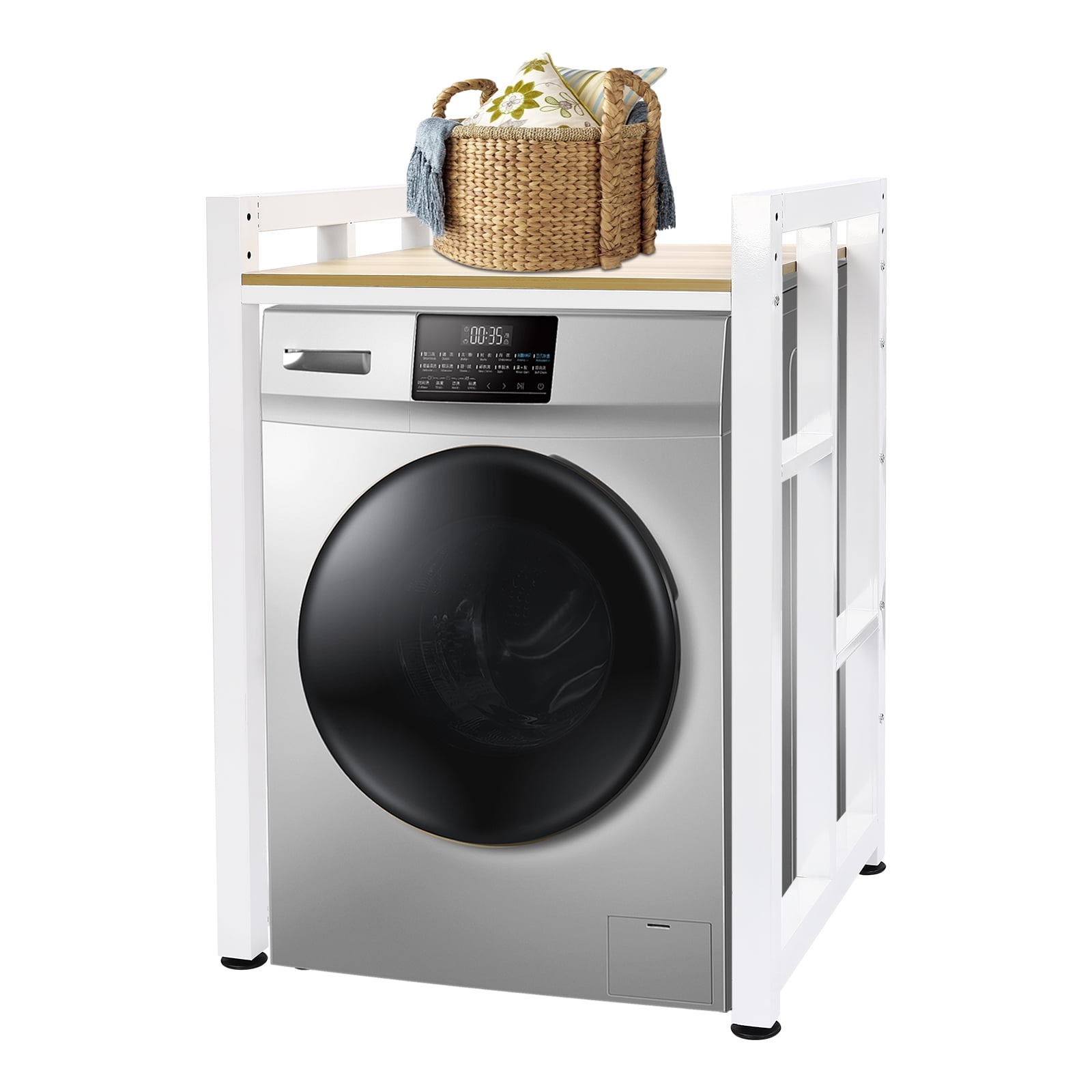 Washer Dryer Stacking Rack Stand, Dryer Storage Shelf with Adjustable Shelves, Space Saver Washer Dryer Storage Shelf, Universal Washer for Bathroom Laundry Room