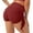 Wine, variant on USSUMA Plus Size Shorts Solid Color Bike Pull-on Wrinkled Stretch Elastic High Waist Butterfly Tie Hip Lifting Soft Shorts Yoga Fitness Drawstring Regular Fit Womens Shorts for Nightout Black L