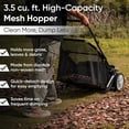 thumbnail image 6 of 21-Inch Push Lawn Sweeper, Grass, Lawn and Leaf Cleanup Collector with Large 3.5 cu. ft. Hopper Bag, Durable Wheels, and Dual Spinning Brushes, Grey, 6 of 8