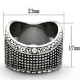 thumbnail image 2 of High polished (no plating) Stainless Steel Ring with Top Grade Crystal in Clear for Men Clear Stone Color Style TK1198 Size 8, 2 of 4