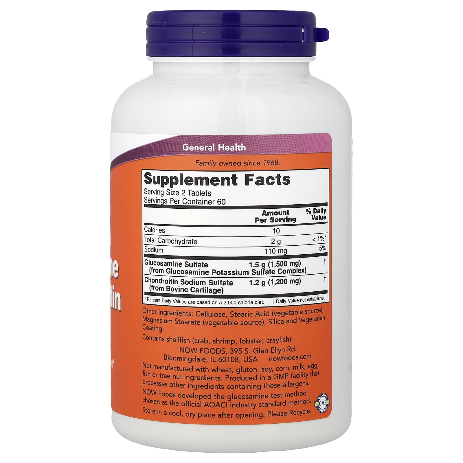 NOW Supplements, Glucosamine & Chondroitin Extra Strength, Sulfate Forms, 120 Tablets
