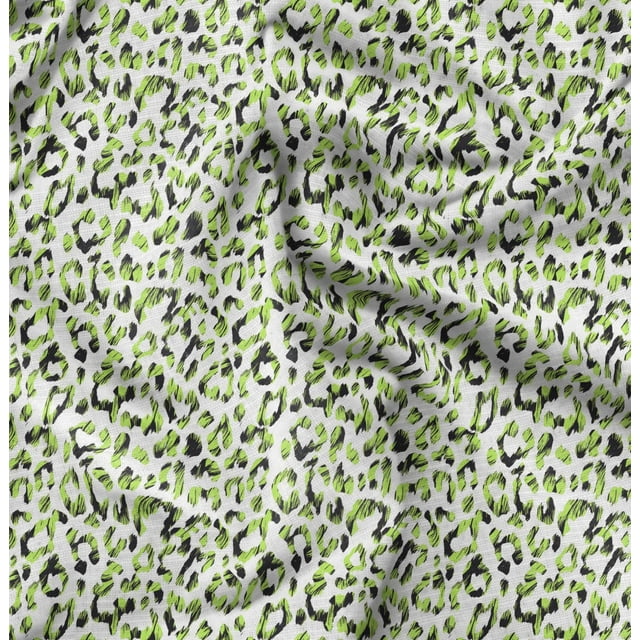 Soimoi Modal Satin Fabric Leopard Animal Skin Print Fabric by Yard 42 Inch Wide