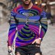 thumbnail image 2 of Camiseta diaria unisex para hombre Impresión 3D Color degradado Vertigo Estampados gráficos Estampado geométrico Camisetas de manga larga Pompotops oipoqjl3980, 2 of 9