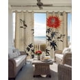 thumbnail image 4 of Blackout Curtains for Bedroom, Retro Flower Bird, Room Darkening Window Drapes for Living Room, Classical Spring Summer Plant Thermal Insulated Grommet Curtains, 27.5x39 inch, 2 Panels, 4 of 9