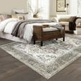 thumbnail image 6 of Senfot 6x9 Area Rugs,Washable Area Rugs with Non-Slip Backing, Low-Pile Vintage Large Rug for Bedroom,Living Room,Dining Room Brown, 6 of 8
