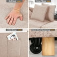 thumbnail image 4 of SEJOV Convertible Sofa Chair Bed, 4 in 1 Sleeper Chair with Pull Out Sofa Bed, Single Small Couch with 5 Adjustable Backrest for Home Living Room Guest Room Dorm - Linen Brown/R, 4 of 8