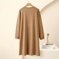 thumbnail image 4 of Sakmal Flannel Nightgowns for Women Winter Sleep Dress Long Sleeve Brown Crew Neck Comfortable Womens Nightgowns XL, 4 of 7