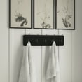 thumbnail image 5 of HBCY Creations 24" Wall Mounted Storage Rack - Pine Wood Construction - Black Wash Finish - 5 Hooks - Ideal for Entryway, Kitchen, Bathroom and More, 5 of 7