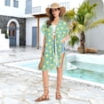 thumbnail image 6 of Beach Vacation Clothes Kimono Cardigan Loose Swimsuit Cover Up for Women Cartoon Lovely Frogs and Flower S, 6 of 6