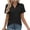 *Black, variant on Lapel Shirt Collar V-Neck Top for Women,Short Sleeve Tunic T Shirt for Smart Casual And Office Wear Hot Pink,Womens Plus M