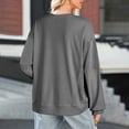 thumbnail image 3 of Womens Sweatshirt Waffle Knit Long Sleeve Lapel Half Zip Casual Sweatshits Loose Pullover Tops, 3 of 3