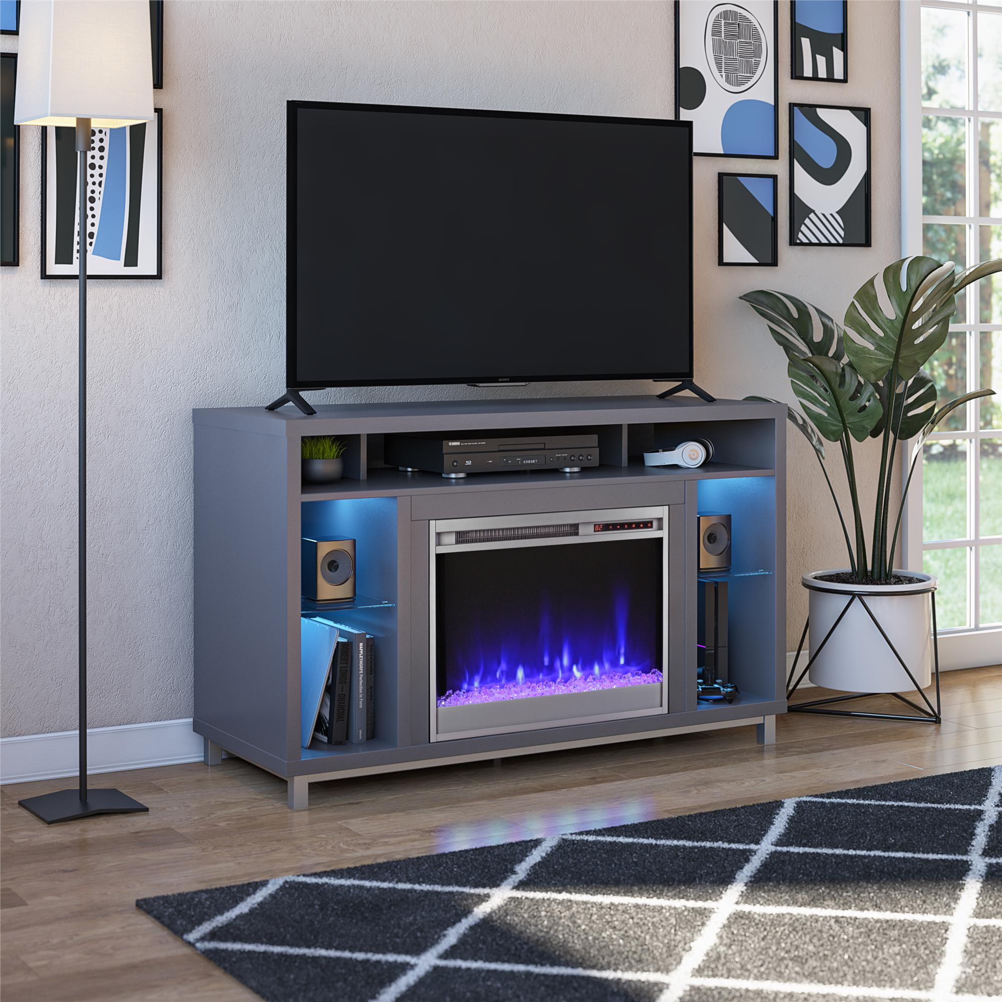 Ameriwood Home Lumina Fireplace TV Stand for TVs up to 50", 48" Stand