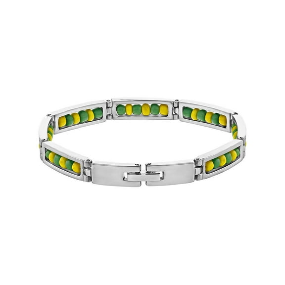 Stainless Steel Unisex Link Wristband Inside Santeria Babalawo Orula Bracelet 7"