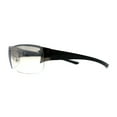 thumbnail image 4 of Mens Rimless Wrap Narrow Rectangle 90s Metal Rim Designer OG Sunglasses Silver Black Grey Clear, 4 of 4
