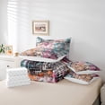 thumbnail image 5 of Homewish Modern Stripes Lines Bedding Comforter Set 7 Pieces for Women, Checkered Square Full Bedding Set, Fashion Graffiti Artwork Reversible Fitted Sheet Flat Sheet, Breathable Home Decor, 5 of 7
