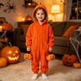 thumbnail image 2 of Grblisyd Kids Soft Flannel Onesie Sleepwear Hooded Full Body Halloween Sleep Jumpsuit Cute Ghost Print Loungewear for Boys Girls, 2 of 7