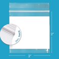 thumbnail image 2 of czcpp-GPI 200 Sacs en Plastique Transparent 2 Pouces x 2 Pouces Sacs à Fermeture Éclair Refermables - en Vrac 2 mil Épais Solides et Durables avec Fermeture Éclair Refermable Verrouillage Supérieur et Bloc Blanc, pour Bijoux, Emballage et Expédition, 2 of 4