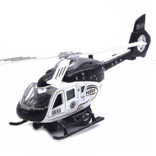 New Realistic Police Helicopter Plane Pull Back Led Music Model Kids Toy Collection/YY 25-26