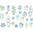 thumbnail image 1 of Calcomanía de pared con diseño de cactus y plantas verdes, de PVC, para pegar en la pared, para sala de estar y dormitorio., 1 of 6