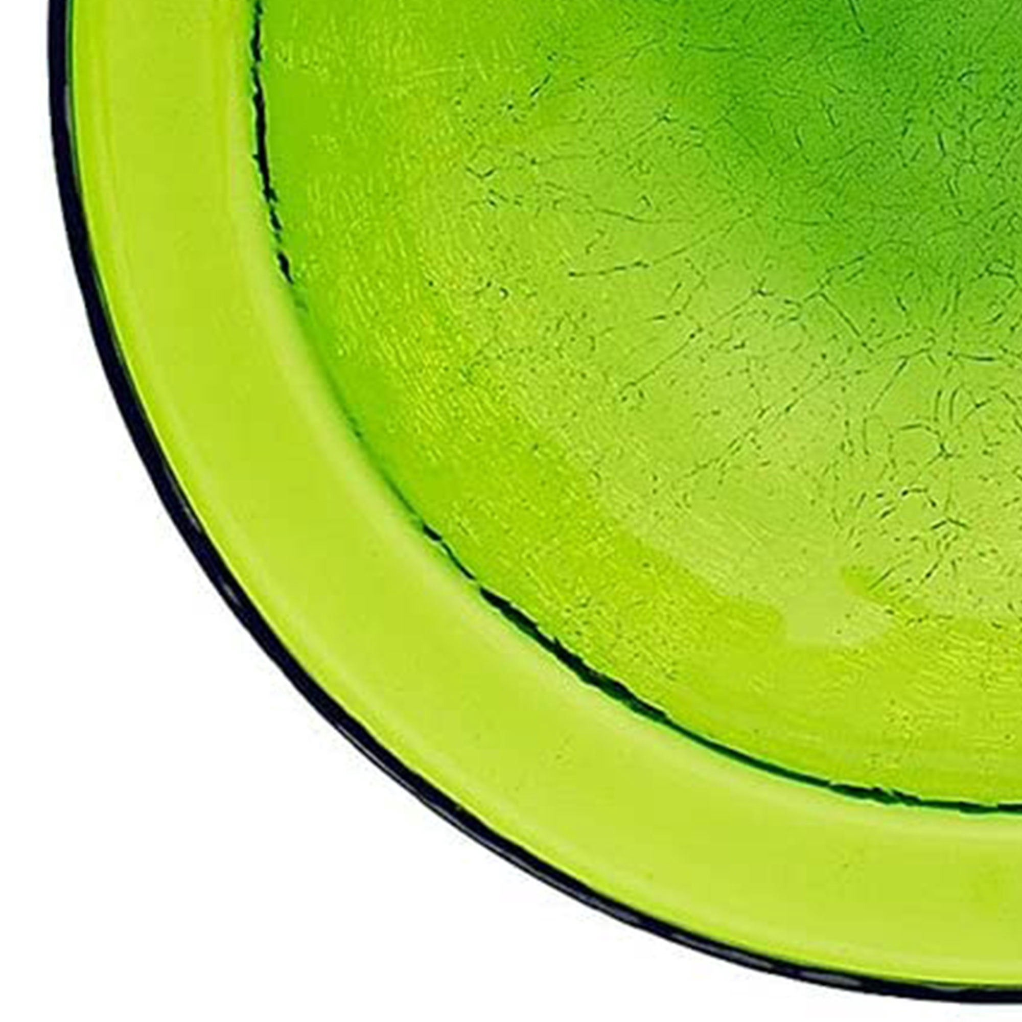Achla Designs 12 In Crackle Glass Bowl and Birdbath Yard Decoration, Green