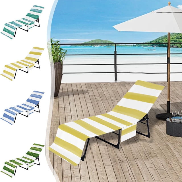 Microfibra para funda de silla de playa | Secado rápido, suave, duradero | Color sólido y rayas | Vale una silla de playa estándar 75x210cm | Resistente al desvanecimiento | Imprescindible para el