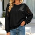 thumbnail image 2 of XIYON Womens Sweatshirts Elegant Crewneck Long Sleeve Sweatshirt Loose Pullover Top Relaxed Fit Fall Outfits, 2 of 5