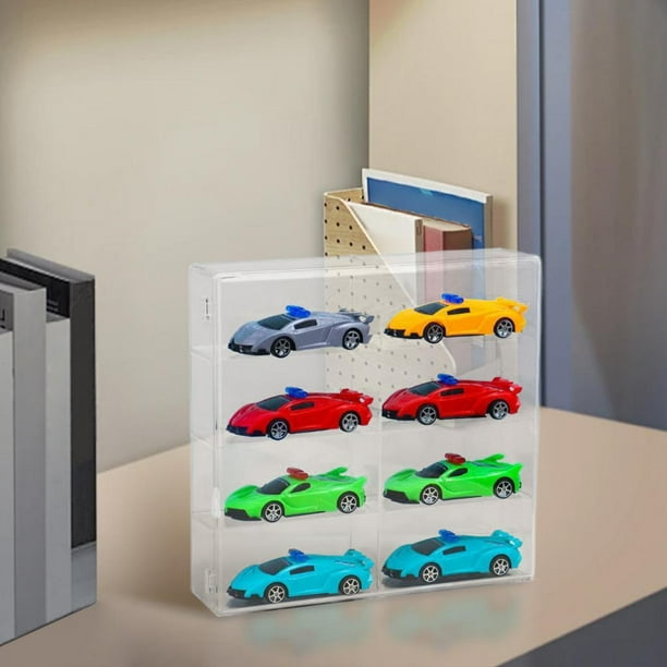 1/32 Ruedas Caja de exhibición de automóviles de juguete Miniaturas Mantenerse Caja de almacenamiento multipropósito resistente a polvo para vehículos