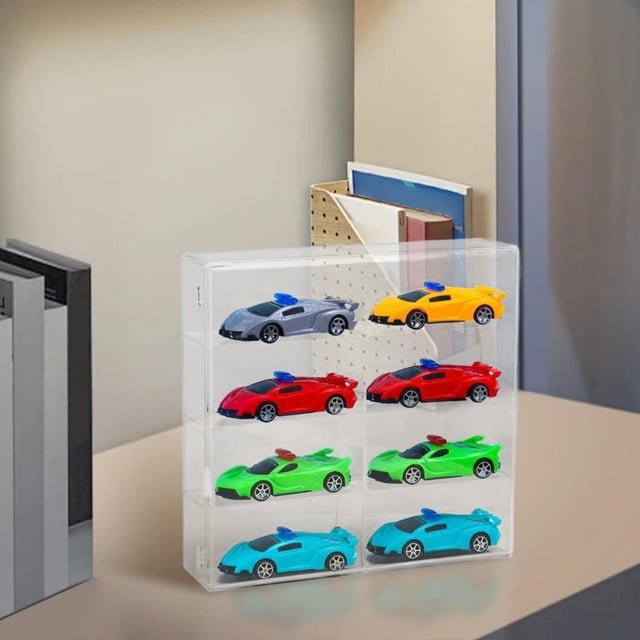 1/32 Ruedas Caja de exhibición de automóviles de juguete Miniaturas Mantenerse Caja de almacenamiento multipropósito resistente a polvo para vehículos
