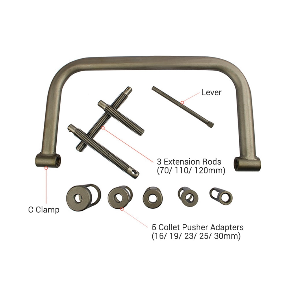 Valve Spring Compressor,Rods Car Motorbike Removal Tool With Adapters Rods Car 10 Pcs Valve Compressor C Clamp Pusher Adapters Rods Valve Compressor Collet Pusher Adapters With Collet Pusher
