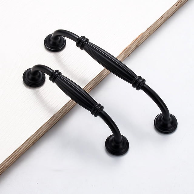 Manijas para gabinetes, manijas sólidas de un solo orificio engrosadas de aleación de aluminio negro, manijas para puertas de armarios, herrajes para muebles