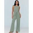 thumbnail image 2 of Womens Jumpsuits Fall Outfits 2023 New Casual Fashion Clothes Sleeveless Wide Leg Long Pants Romper, 2 of 6