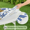 thumbnail image 5 of Elastic Edge Round Tablecloth with Botanical Floral Design, Durable Water-Resistant Polyester Fabric, Fits 44-52 Inch Diameter Tables, Extra Large, 5 of 7