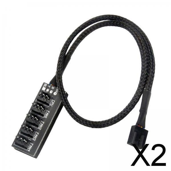 Adaptador de Conexión para Ventiladores Hugo 4 Pines Negro 2 Piezas