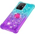 thumbnail image 6 of Case for Xiaomi 11T with Magnetic Ring Kickstand, Gradient Quicksand Glitter Flowing Liquid Floating Women Girls Cute Phone Case Clear TPU Cover for Xiaomi 11T Pro JB Bluish Violet, 6 of 14