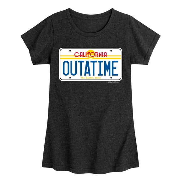 Back To The Future - California License Plate Outtatime - Toddler & Youth Girls Short Sleeve Graphic T-Shirt