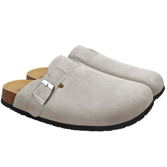 WwyyLL Women's Waterproof Suede Upper Soft Leather Non-Slip Slip-on House Clog Slippers