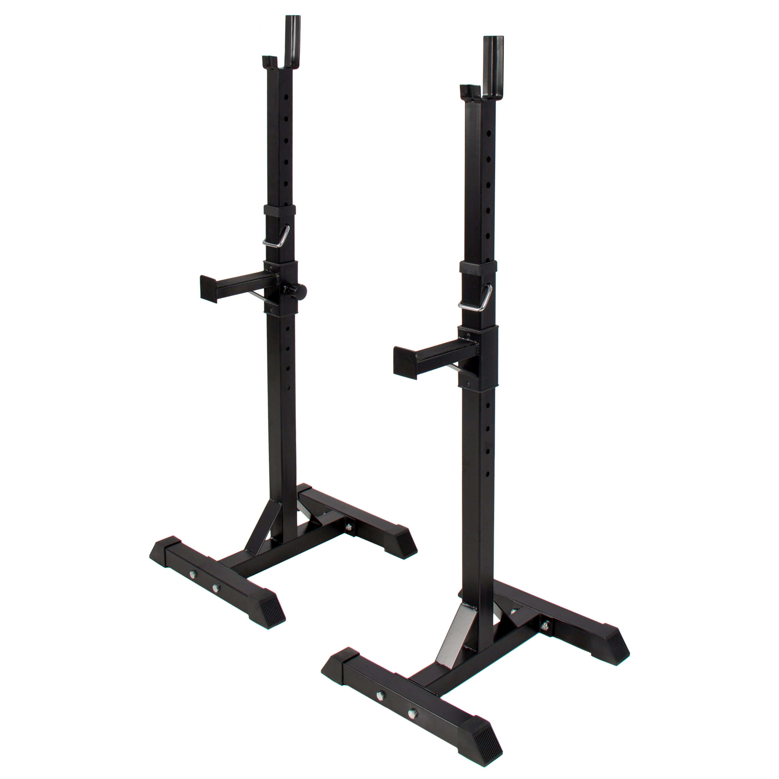 Best Choice Products 2-Piece Adjustable Standard Steel Barbell Rack - Black
